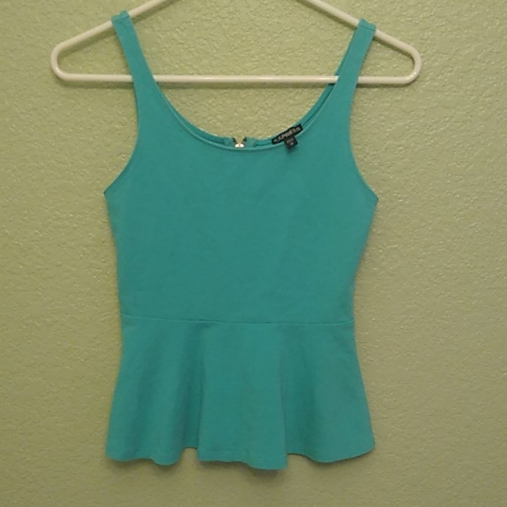 Express Women's Peplum Zip Back Tank Top